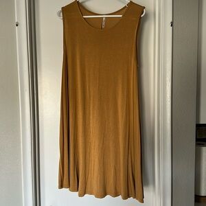 Gold mustard yellow casual soft dress